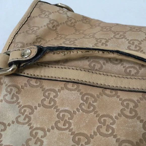 GUCCI Vintage Joy Embossed GG Leather Tote Tan - Picture 10 of 16